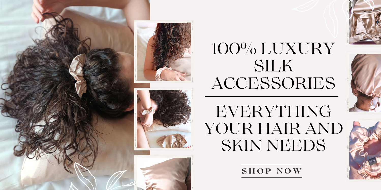 100% Luxury silk accessories - everything your hair and skin needs - shop now