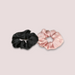 Image of medium size scrunchies (pink and black color)