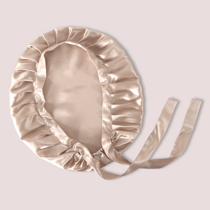 Image of the sleeping hair bonnet, interior side up